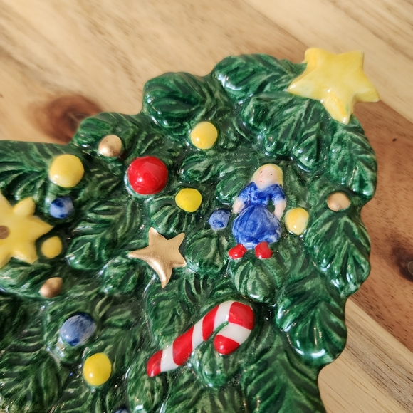 Vintage NIKKO Christmas Tree Shaped Dish Christmas Serving Dish - Picture 3 of 6